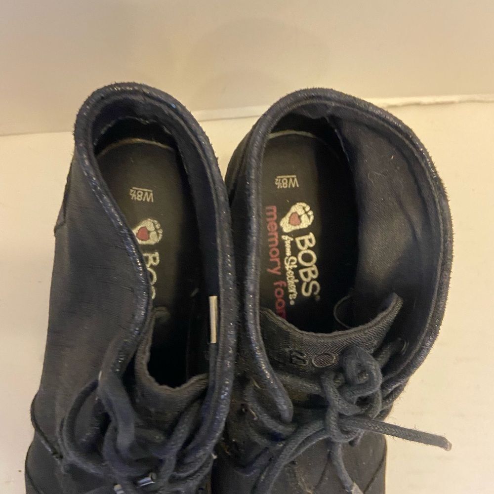 Bobs ankle black booties laces size 8.5 memory foam - Picture 4 of 6